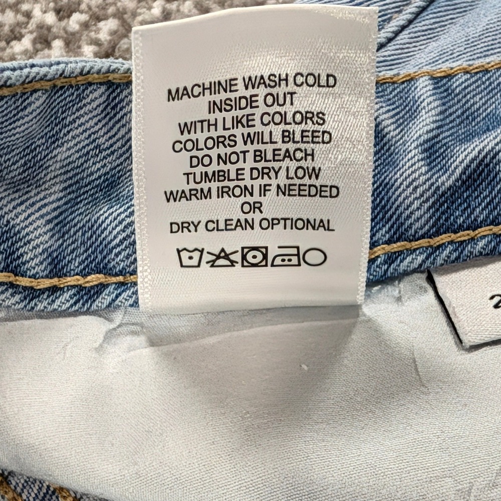 Vervet Los Angeles V2473 Distressed Wide Leg Jeans Light Wash Cotton Size 28 - Picture 15 of 16